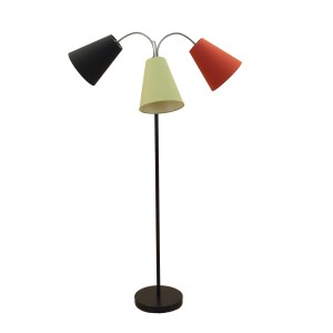 Duńska lampa podłogowa z trzema regulowanymi ramionami, metalowa, lata 2000.