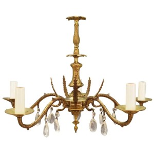 Żyrandol mosiężny, duński design, lata 60
