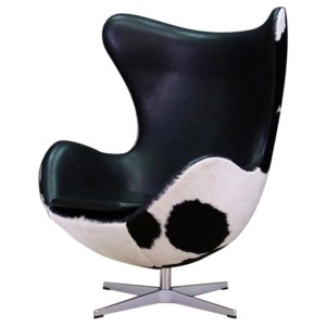 Fotel skórzany Egg, duński design, lata 70, projektant: Arne Jacobsen, producent: Fritz Hansen