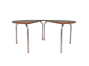 Stół półokrągły tekowy, duński design, lata 70, producent: Bent Krogh