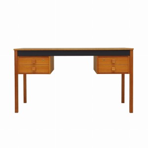 Biurko jesionowe, duński design, lata 70, produkcja: Dania