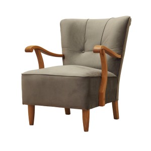 Fotel bukowy, duński design, lata 60, produkcja: Dania