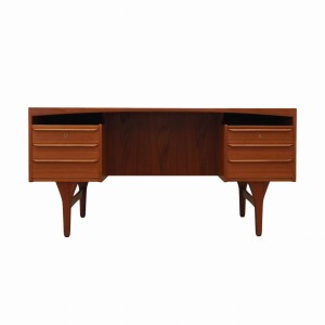 Biurko tekowe, duński design, lata 60, designer: Vald Mortensen, produkcja: Odense