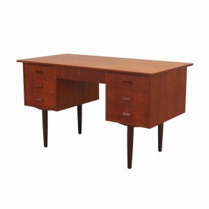 Biurko tekowe, duński design, lata 70, produkcja: Dania