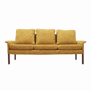 Sofa musztardowa, duński design, lata 60, designer: Hans Olsen
