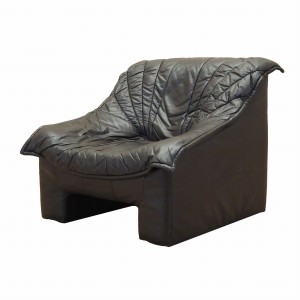 Fotel skórzany, włoski design, lata 60, produkcja: Włochy