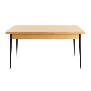 Stół rozkładany dębowy, włoski design, lata 80, produkcja: Włochy